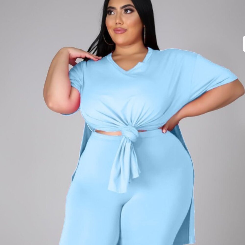 Weekend Vibes Legging Sets  Baby blue, Plus size 3x - Picture 3 of 5